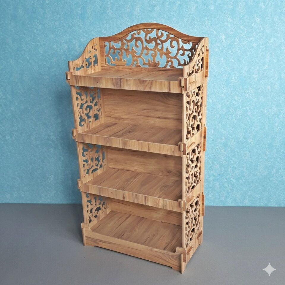 DEKORATİF AHŞAP RAF KİLER DOLAP TDMDolap-44403