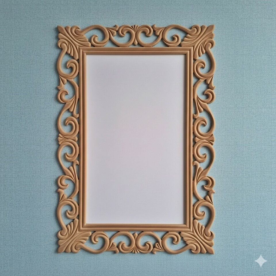 Ahşap Ayna Çerçevesi-08. CNC İşlemeli Ahşap Çerçeveler TDMAyna-00008