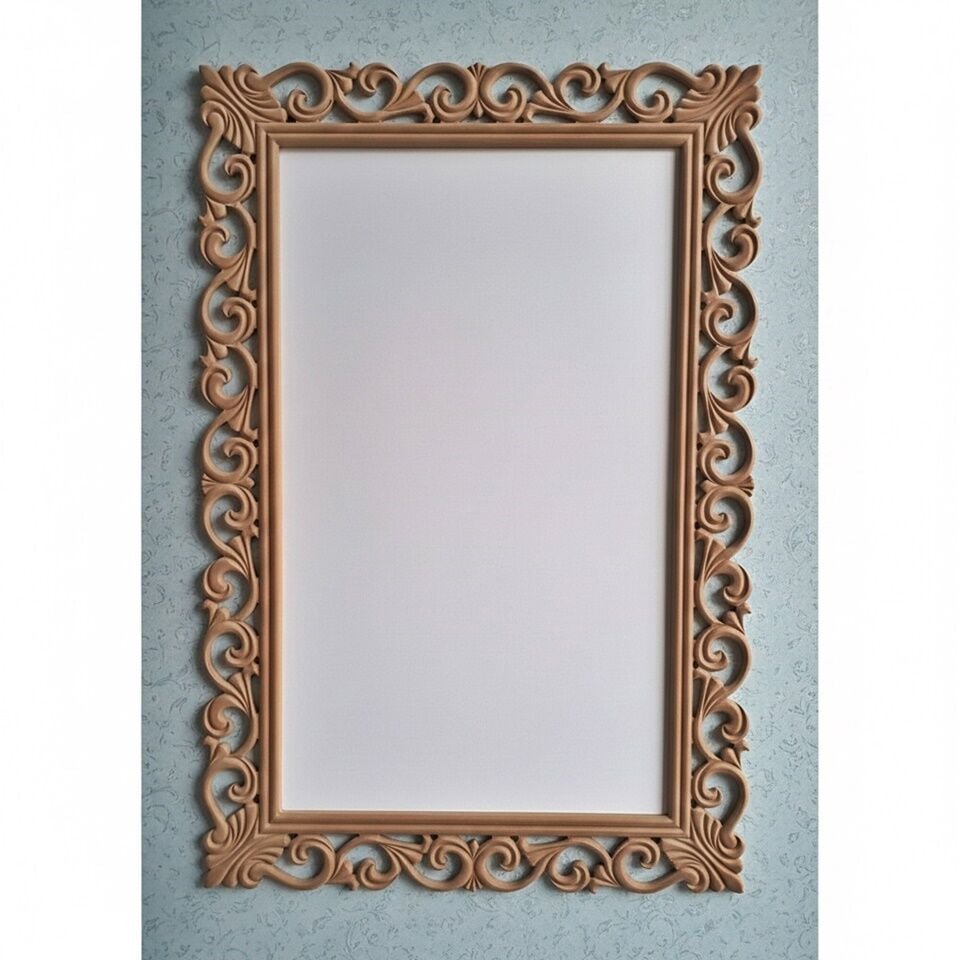 Ahşap Ayna Çerçevesi-05. CNC İşlemeli Ahşap Çerçeveler TDMAyna-00005
