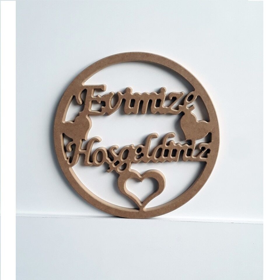 Boyanabilir Ahşap Kapı Süsleri Evimize hoşgeldiniz Evhobi-20001