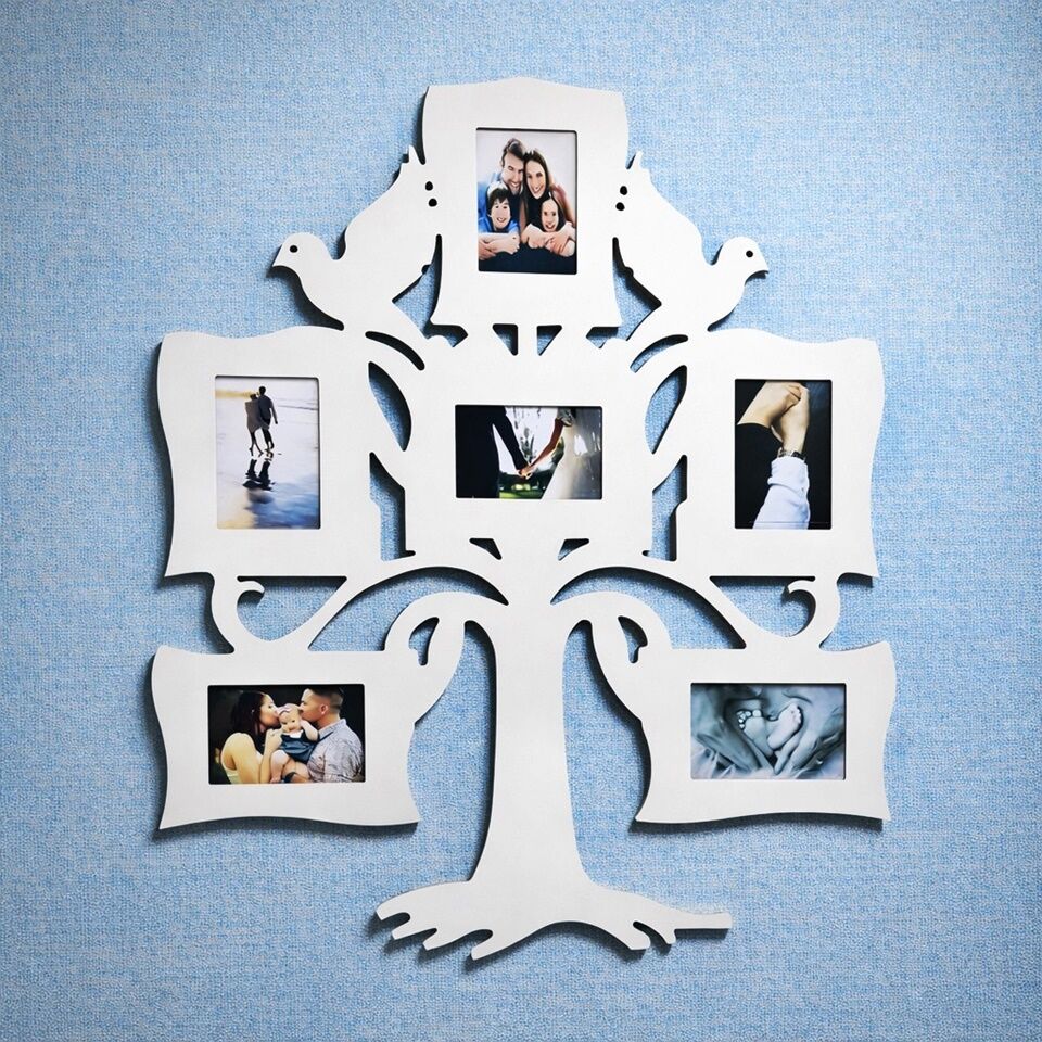 Ahşap Soy Ağacı Fotoğraf, Resim Çerçevesi: Çerçeve-04301 Beyaz