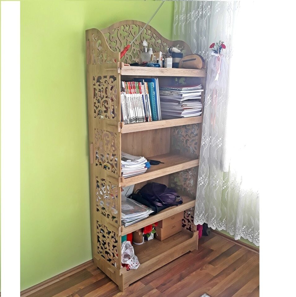 DEKORATİF AHŞAP RAF KİLER DOLAP TDMDolap-44402 Ahşap